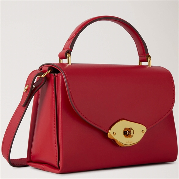 Mulberry Small Lana Top Handle Scarlet Red High Gloss Leather